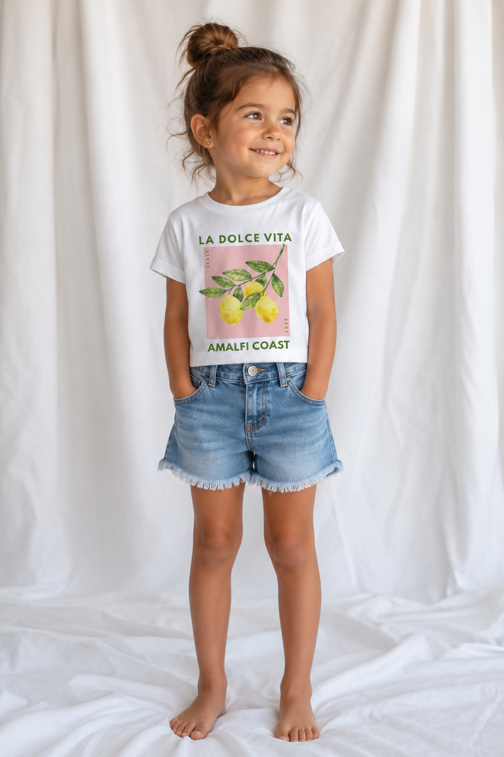 La Dolce Vita Amalfi Coast Toddler T-Shirt — Lemon Watercolor Italy Travel Tee