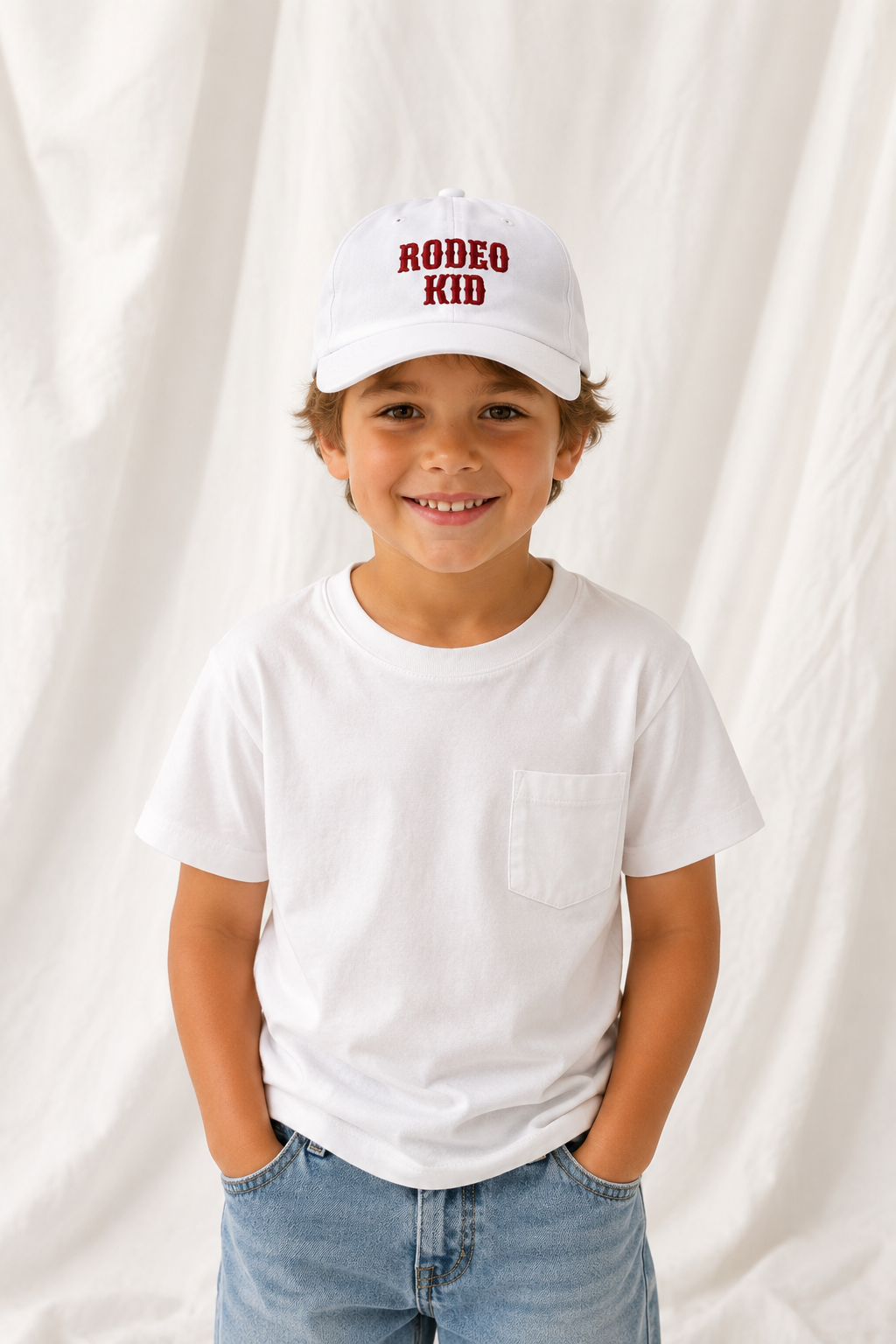 Rodeo Kid Embroidered Kids Cap | Adjustable Cotton Baseball Hat