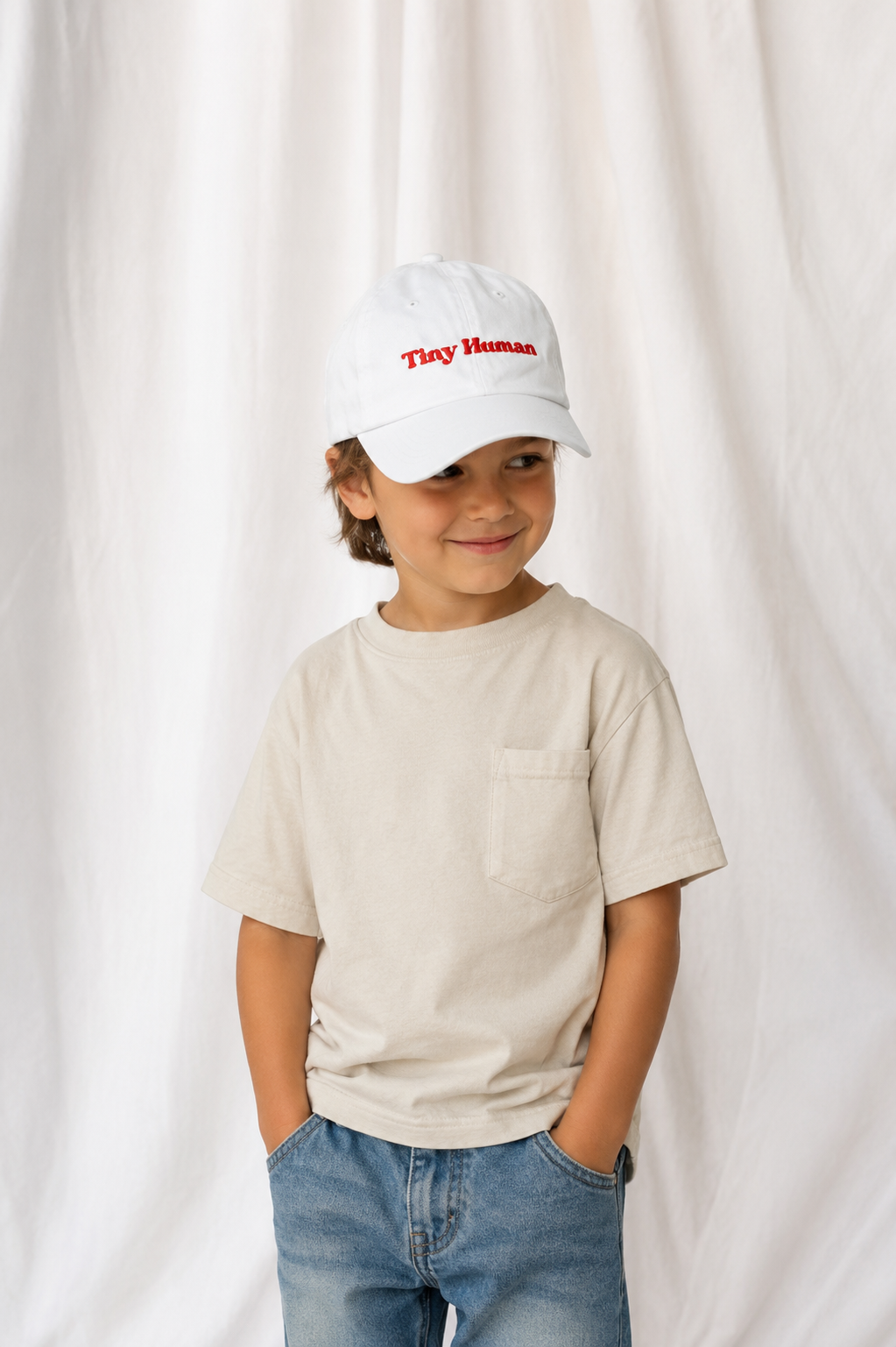 Tiny Human Embroidered Kids Cap | Adjustable Cotton Baseball Hat