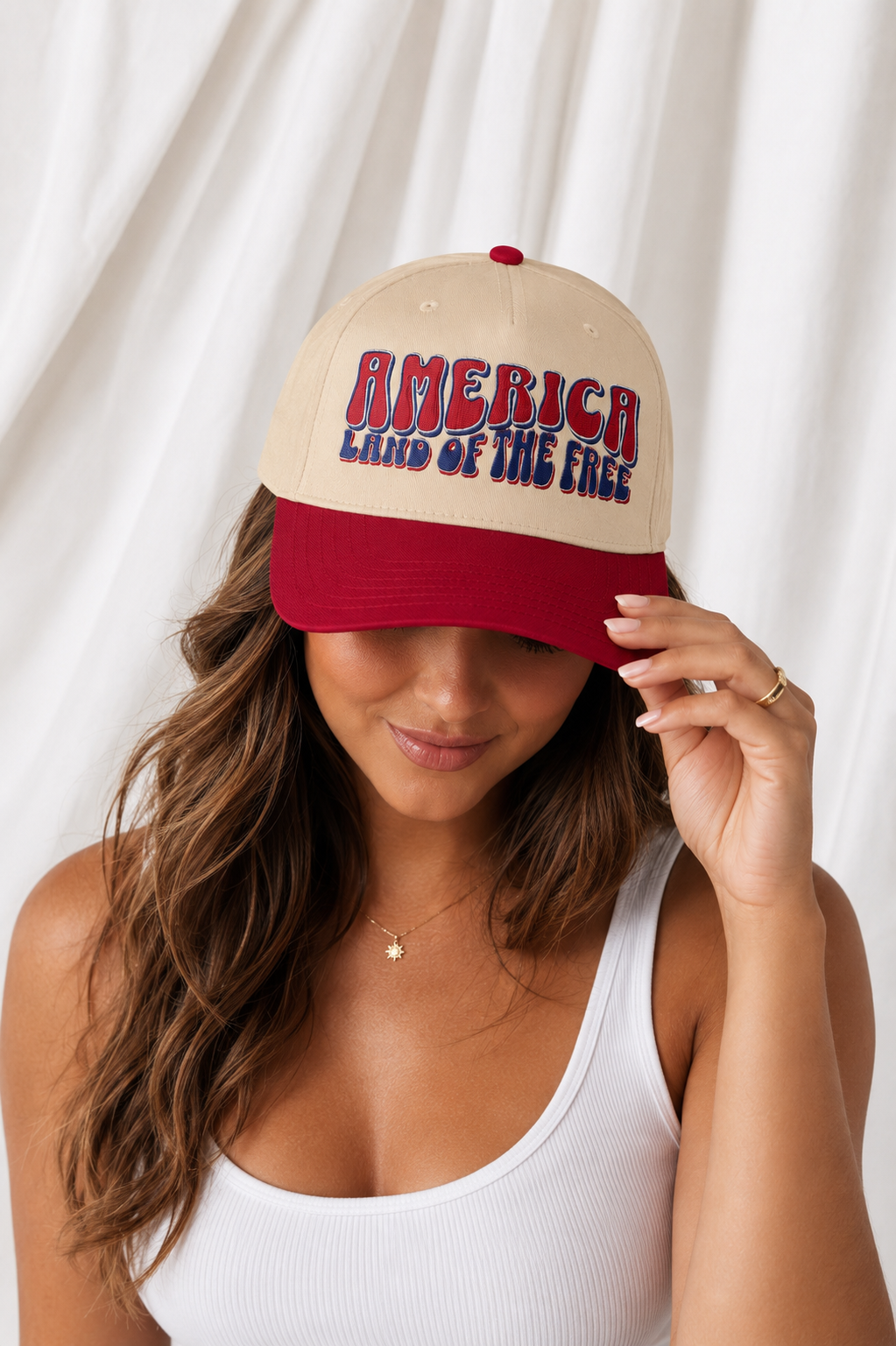 America Embroidered 5-Panel Cap | Adjustable Mid-Profile Snapback Hat