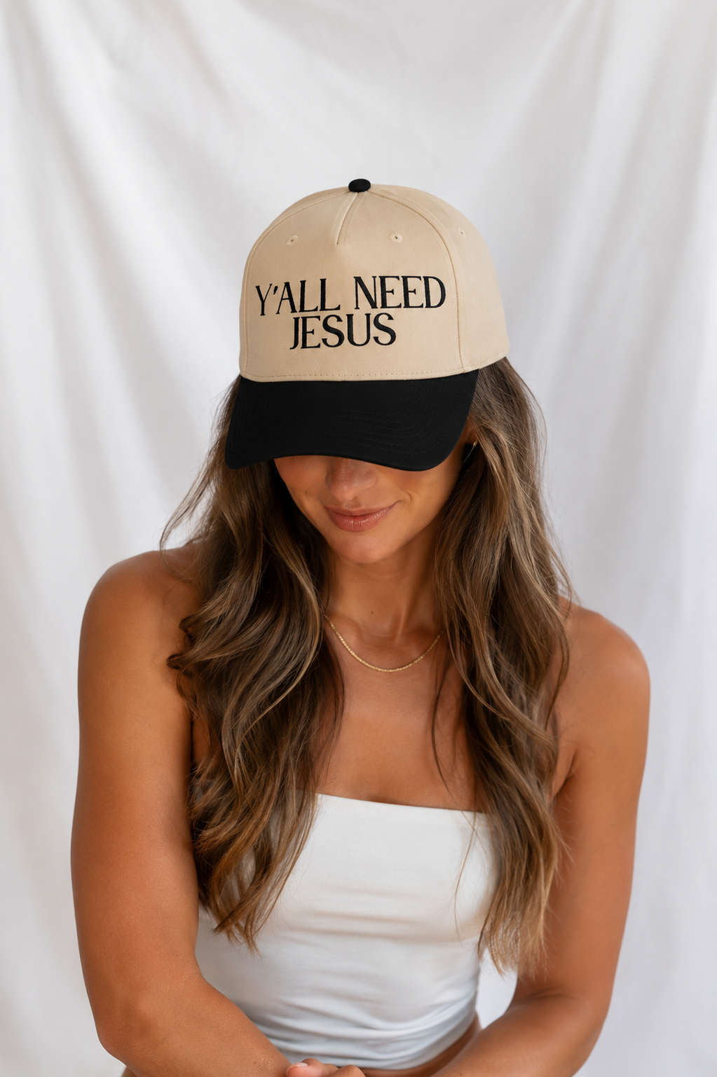 Y'all Need Jesus Embroidered 5-Panel Cap | Adjustable Mid-Profile Snapback Hat