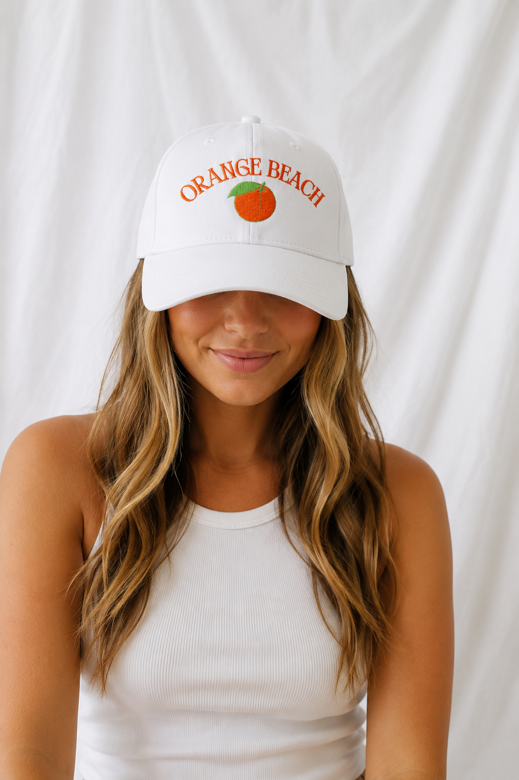 Orange Beach Embroidered 5-Panel Cap | Adjustable Mid-Profile Snapback Hat