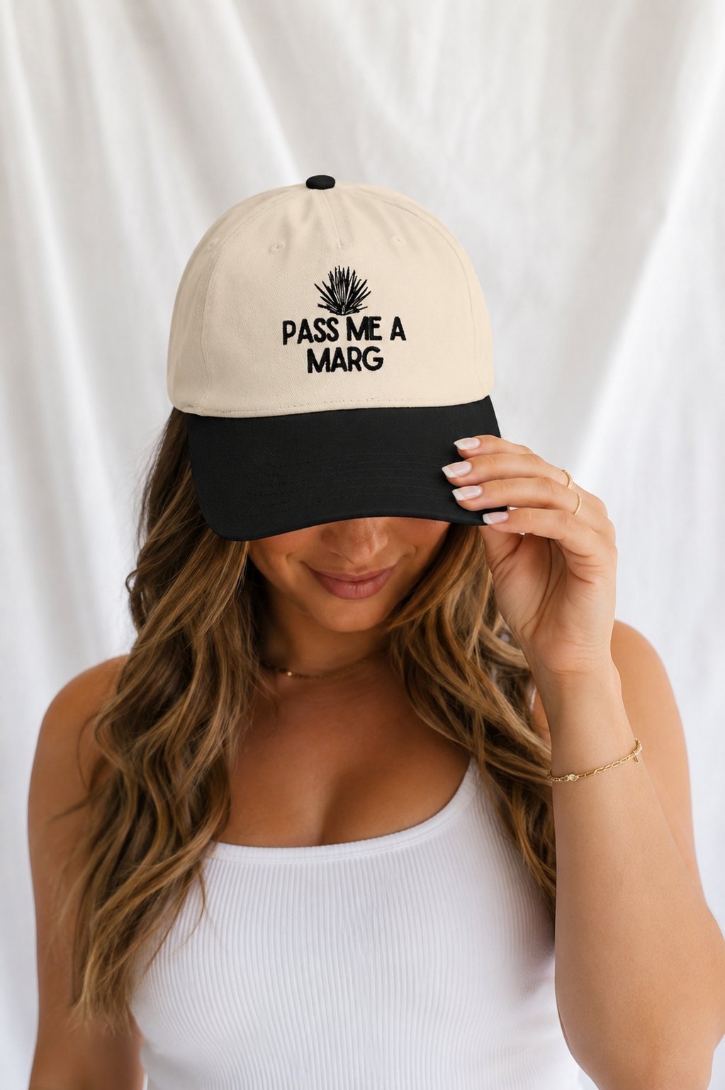 Pass Me a Marg Embroidered 5-Panel Cap | Adjustable Mid-Profile Snapback Hat