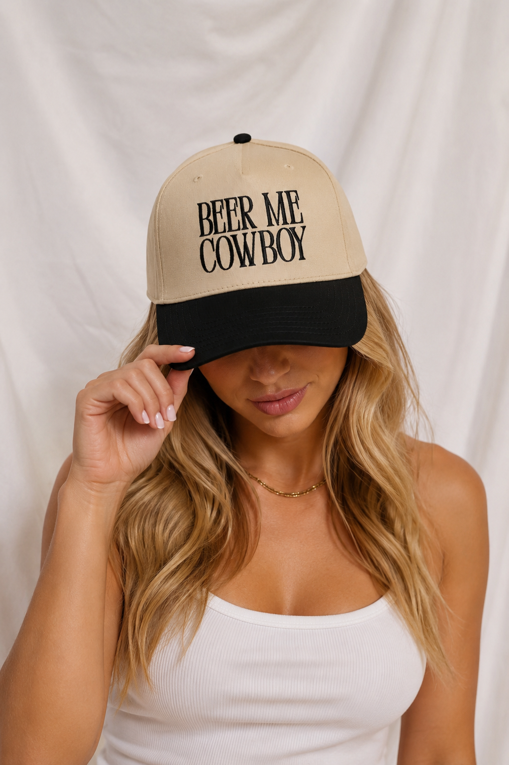 Beer Me Cowboy Embroidered 5-Panel Cap | Adjustable Mid-Profile Snapback Hat