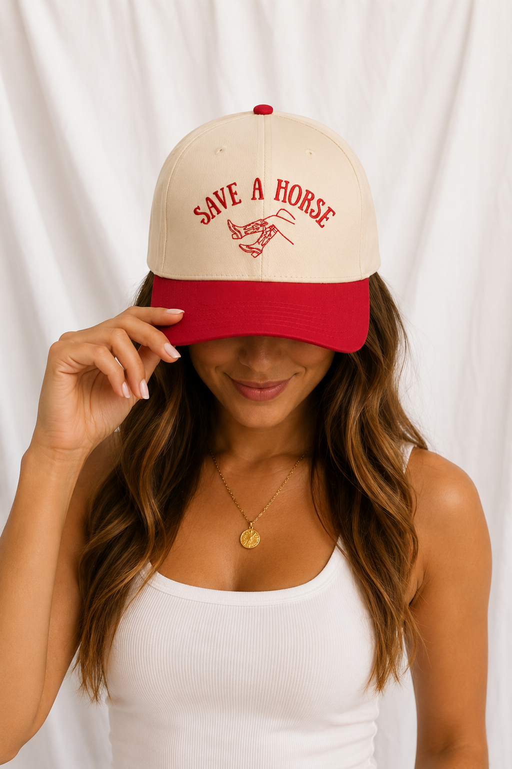 Save a Horse Embroidered 5-Panel Cap | Adjustable Mid-Profile Snapback Hat