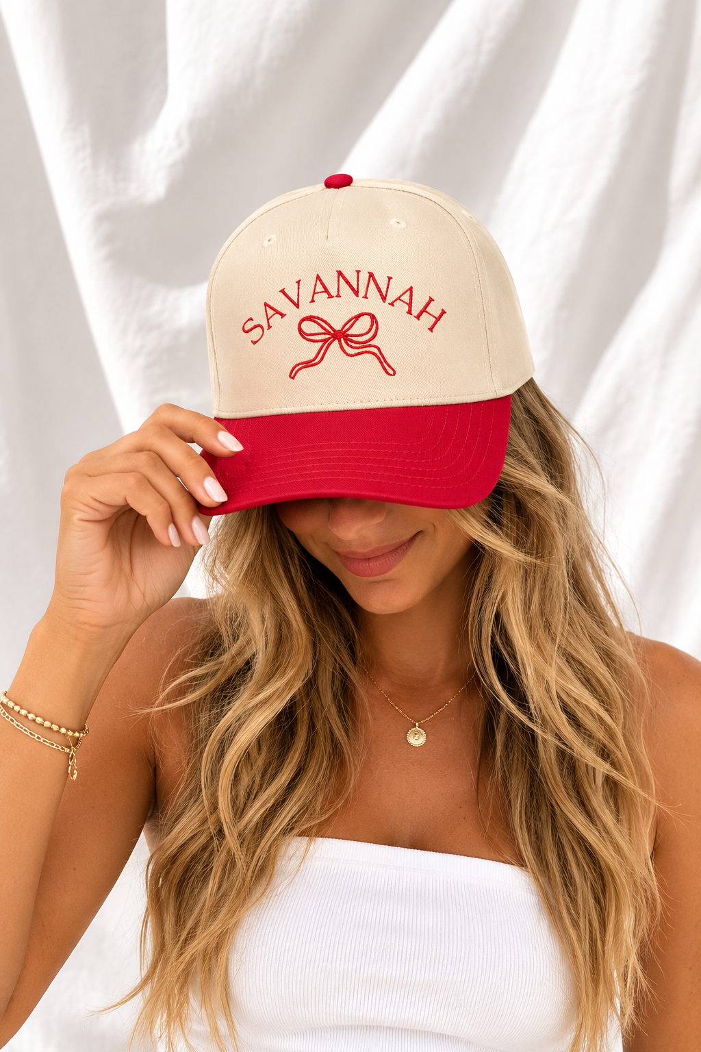 Savannah Embroidered 5-Panel Cap | Adjustable Mid-Profile Snapback Hat