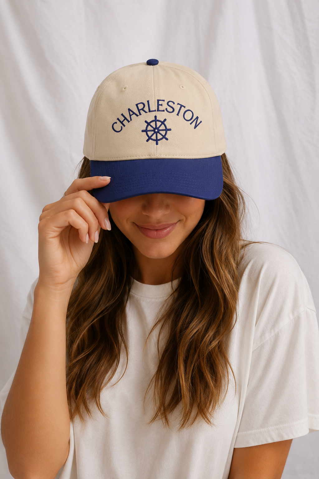 Charleston Embroidered 5-Panel Cap | Adjustable Mid-Profile Snapback Hat
