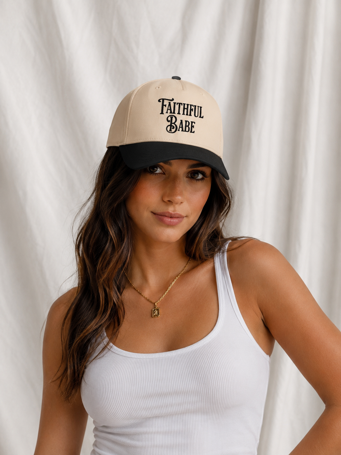 Faithful Babe Embroidered 5-Panel Cap | Adjustable Mid-Profile Snapback Hat
