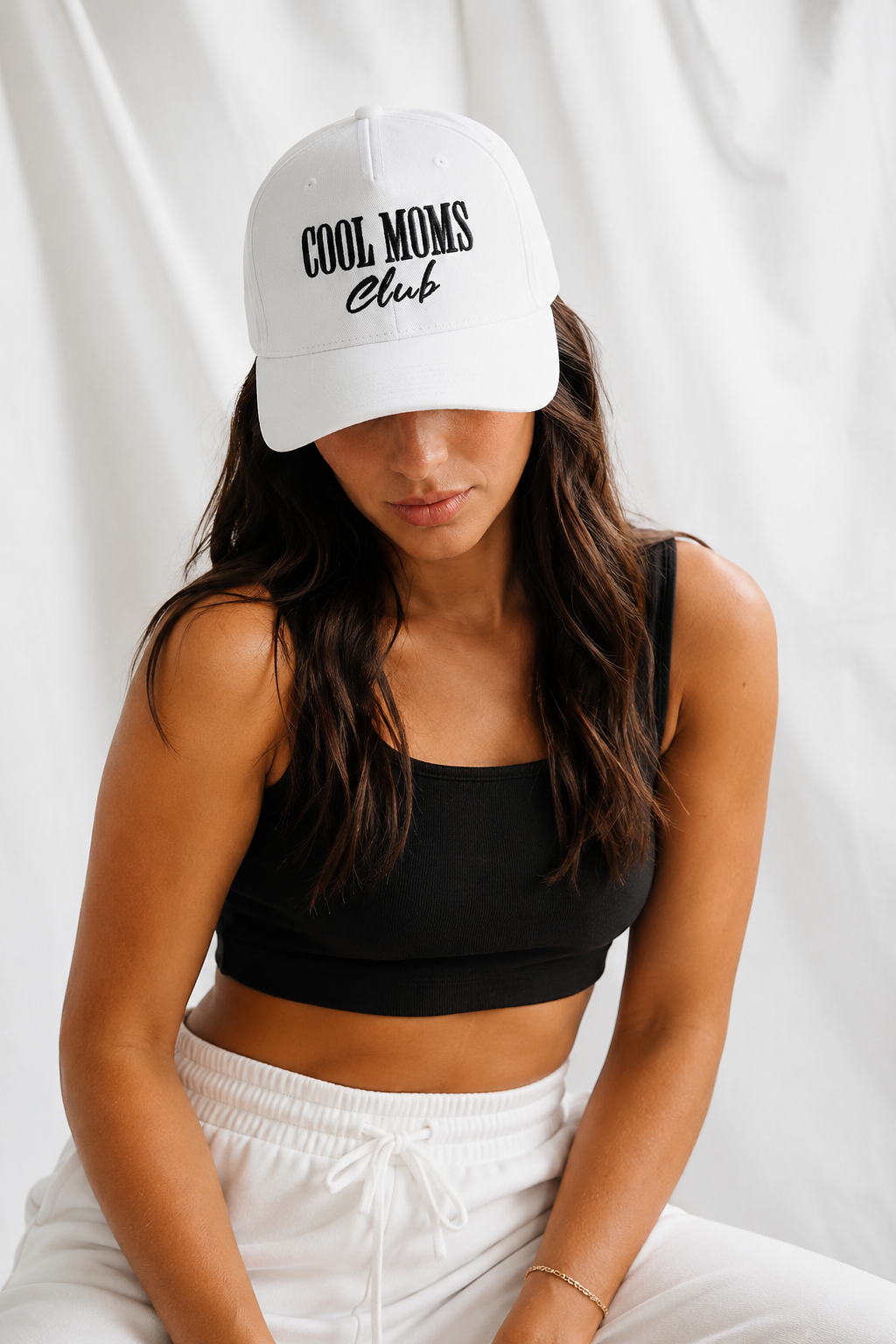 Cool Moms Club Embroidered 5-Panel Cap | Adjustable Mid-Profile Snapback Hat