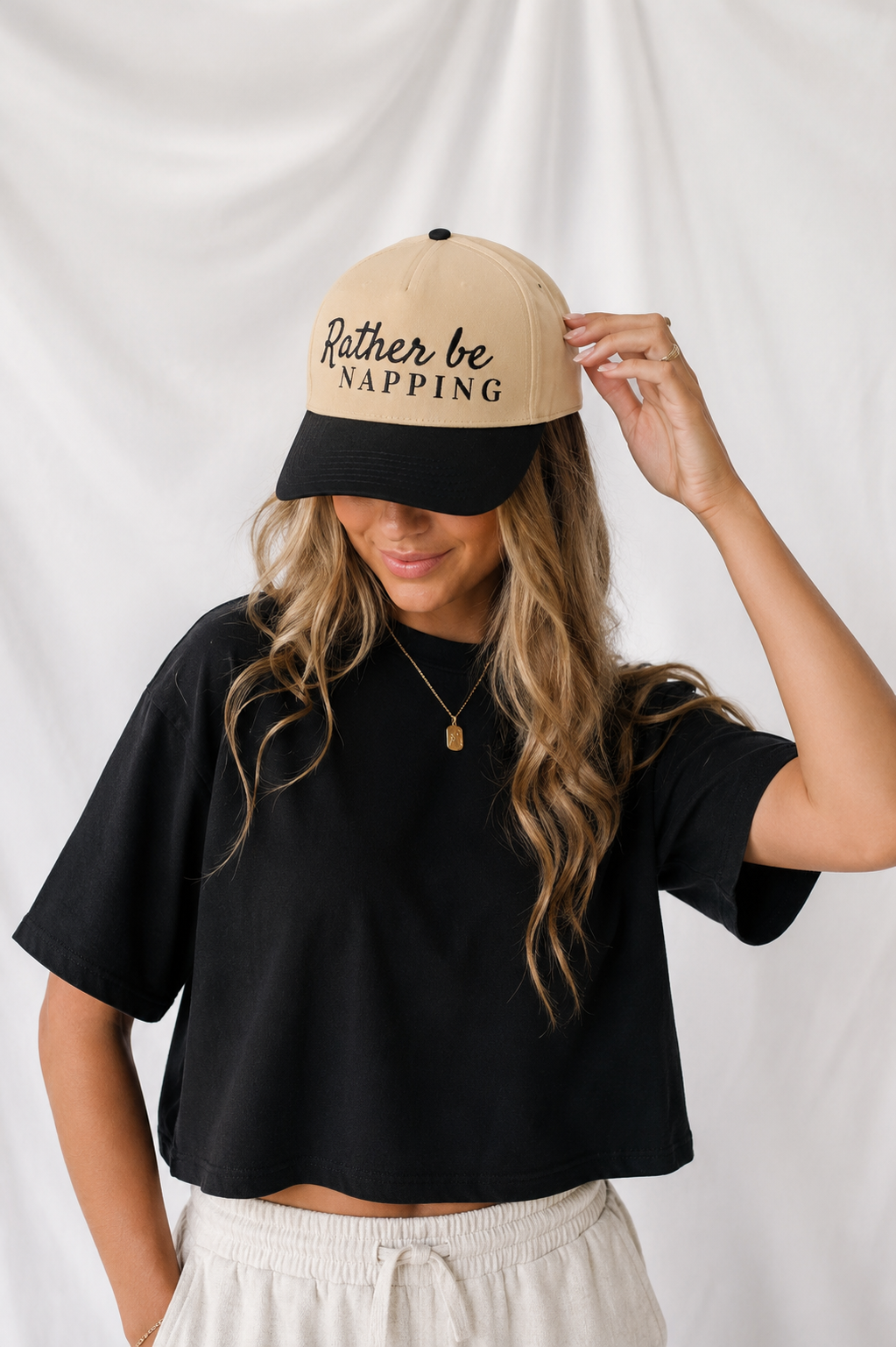 Rather Be Napping Embroidered 5-Panel Cap | Adjustable Mid-Profile Snapback Hat