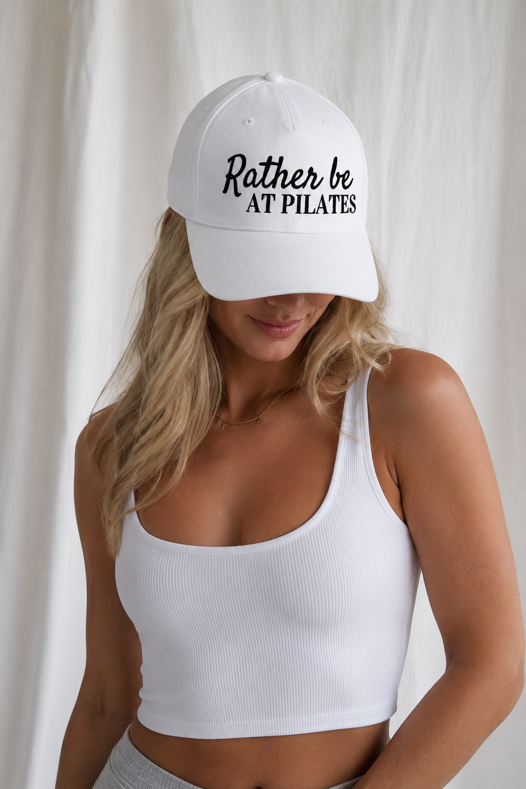 Rather Be at Pilates Embroidered 5-Panel Cap | Adjustable Mid-Profile Snapback Hat