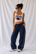 Chicago Square Neck Crop Tank Top, Football Game Day Top, Women’s Tailgate Shirt, Football Season Ou