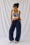 Denver Square Neck Crop Tank Top, Football Game Day Top, Women’s Tailgate Shirt, Football Season Out