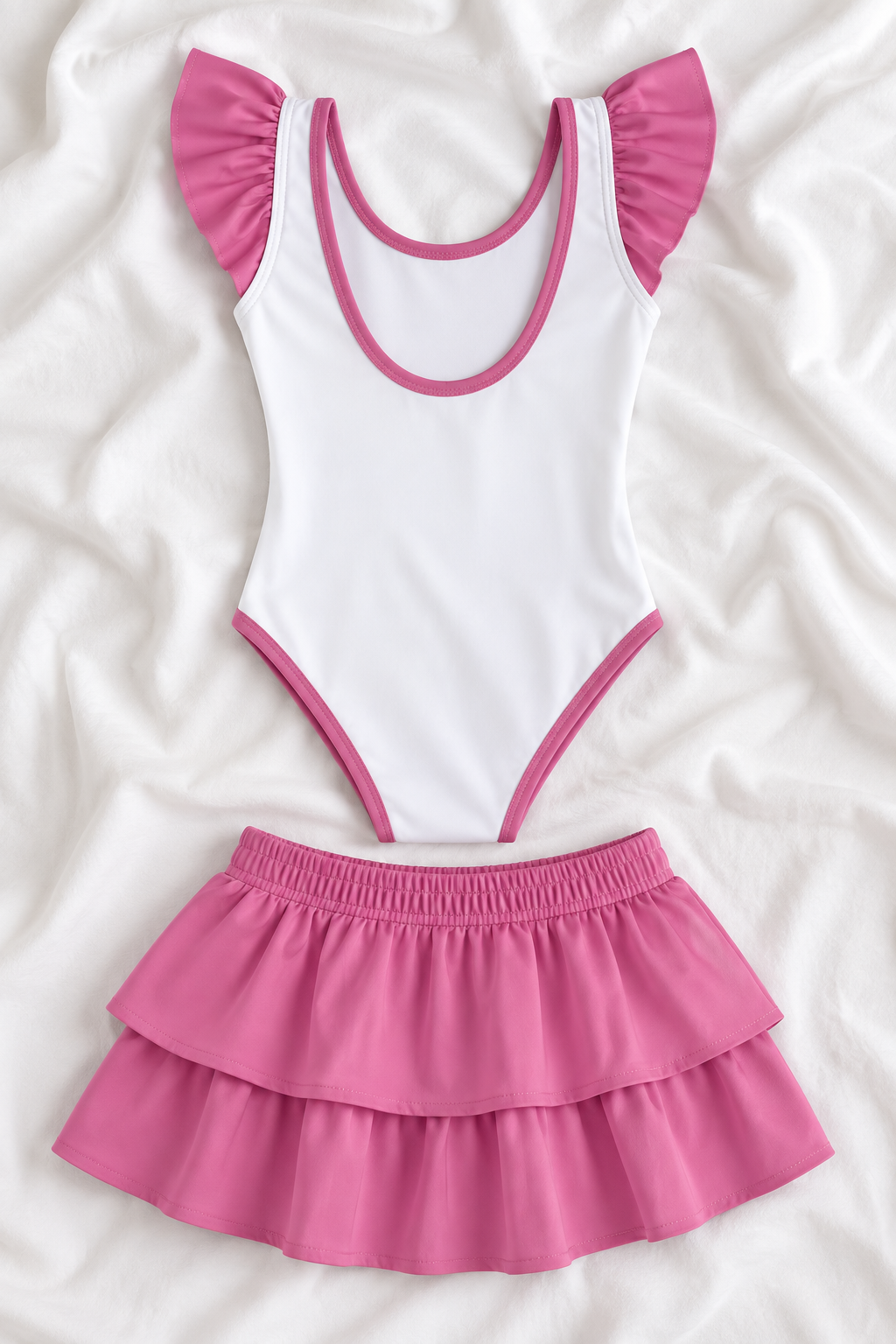 Purple Mermaid Girls’ Ruffle Swimsuit & Skirt Set – Kids Mermaid Swimwear