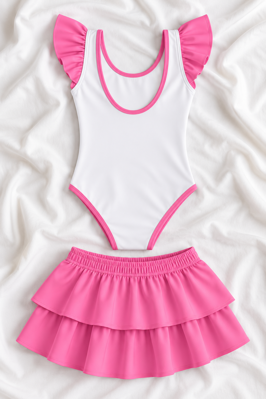 Princess Girls’ Ruffle Swimsuit & Skirt Set – Kids Swimwear