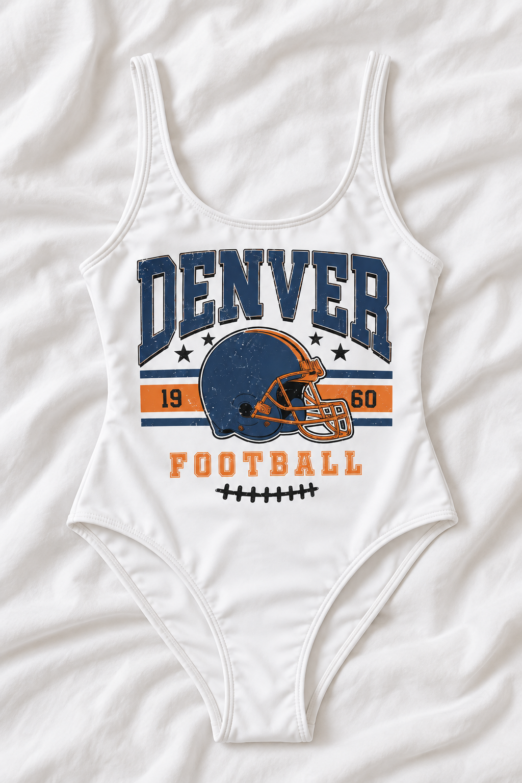 Denver Football One-Piece Swimsuit – Women’s Game Day Swimwear