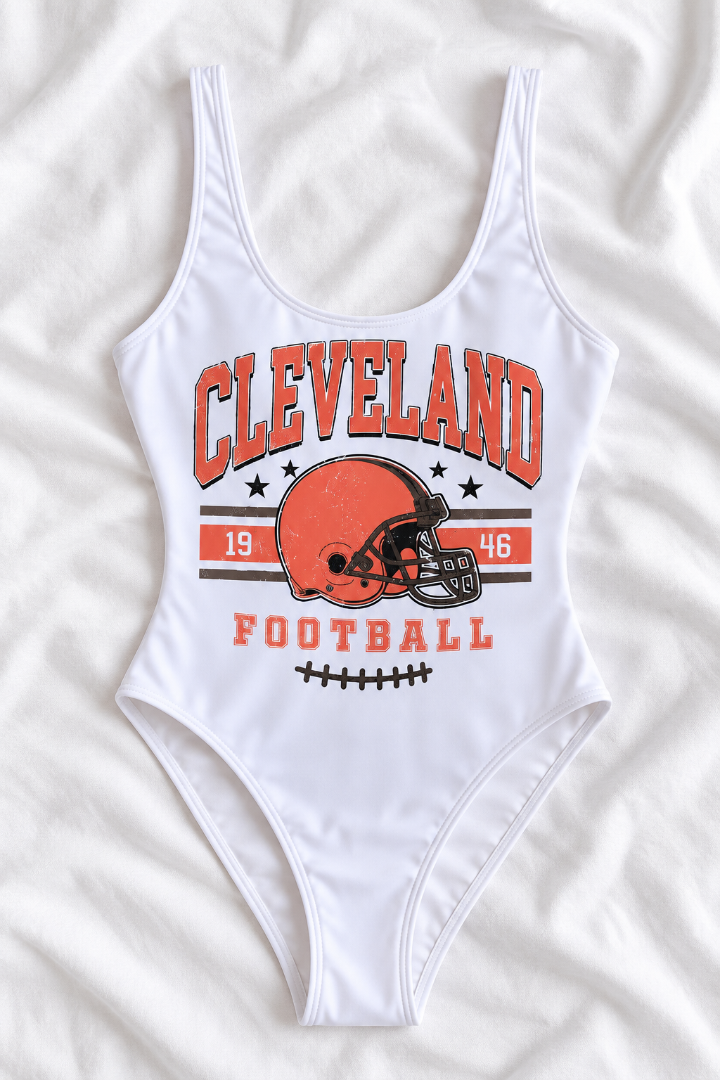 Cleveland Football One-Piece Swimsuit – Women’s Game Day Swimwear