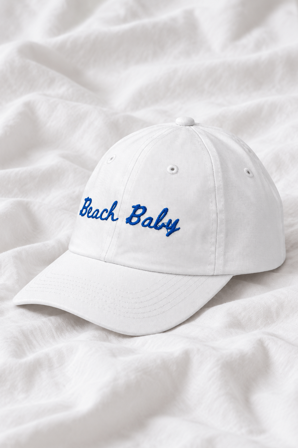 Beach Baby Embroidered Kids Cap | Adjustable Cotton Baseball Hat