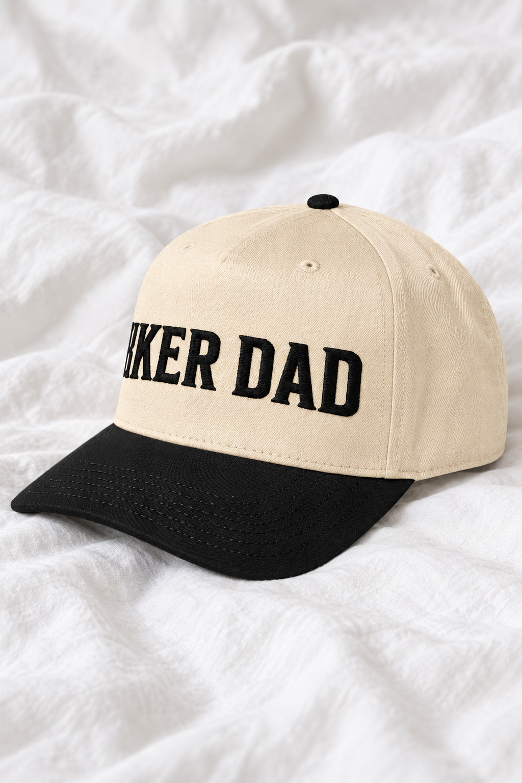 Biker Dad Embroidered 5-Panel Cap | Adjustable Mid-Profile Snapback Hat