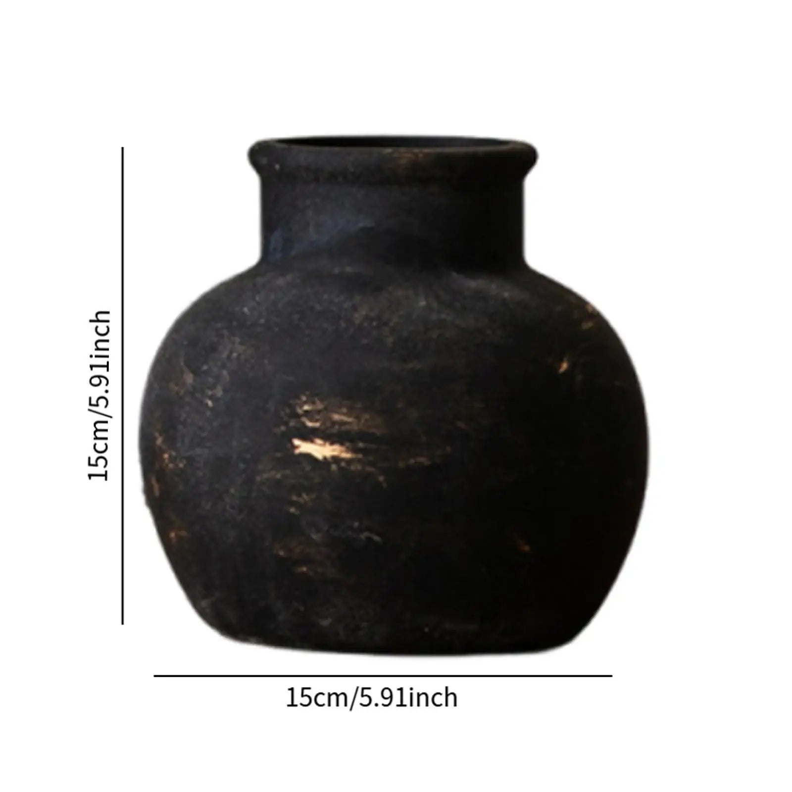 Rustic Wabi Sabi Ceramic Vase – Vintage Textured Decorative Vase