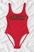 San Francisco Football One-Piece Swimsuit – Women’s Game Day Swimwear