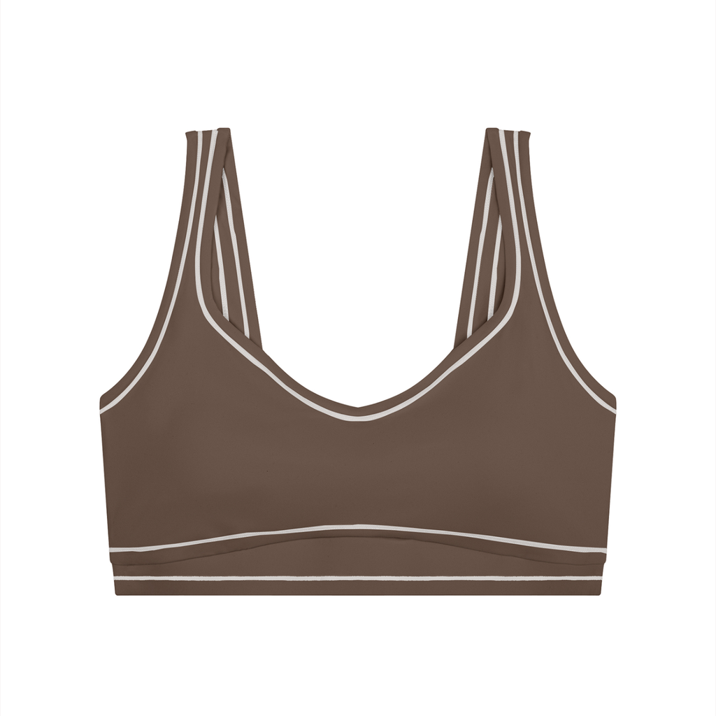 Topstitched Sports Bra with Built-In Padding | Women's Supportive Workout Bra