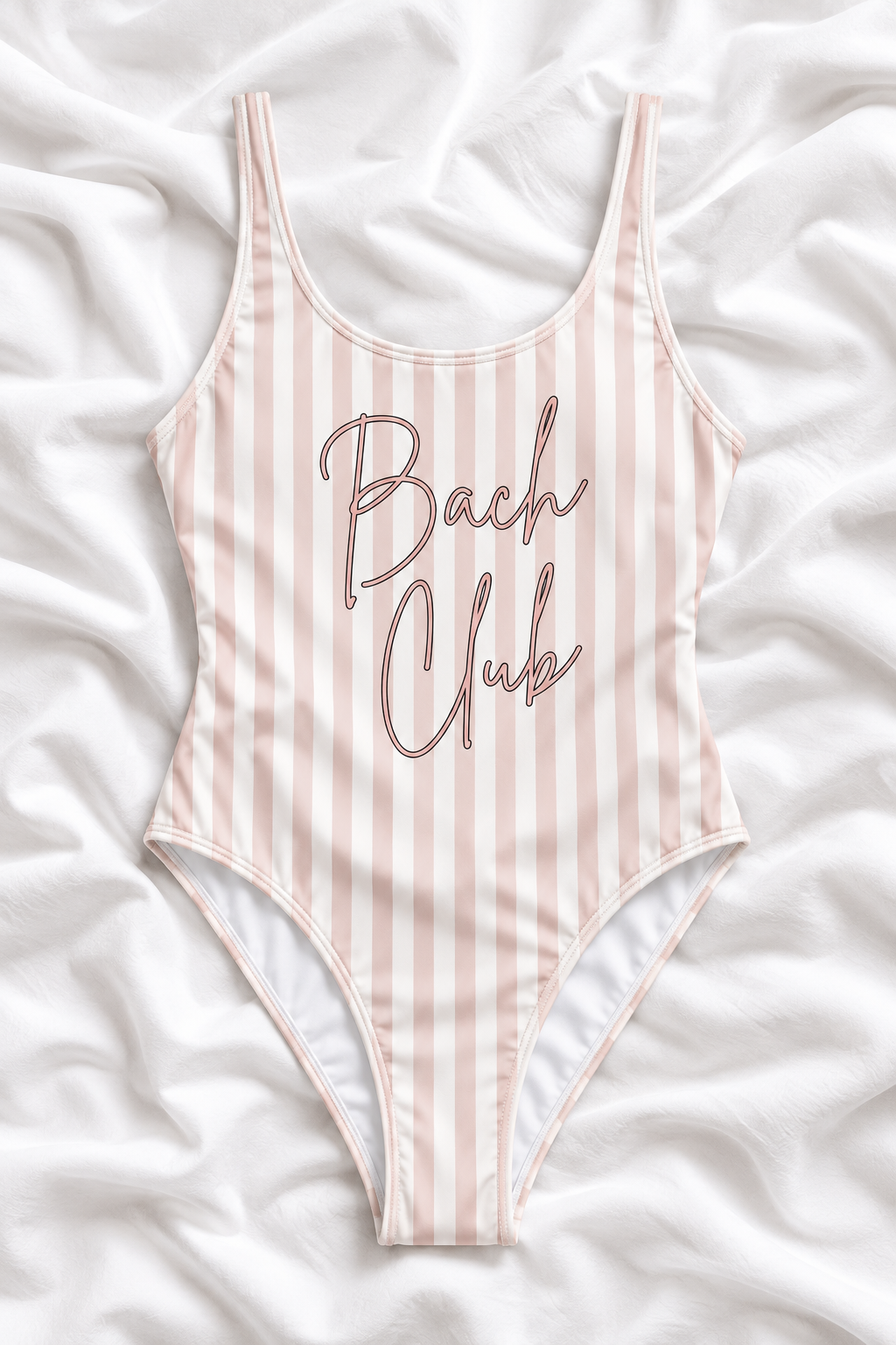 Bach Club Pink Striped One Piece Swimsuit | Bachelorette Swimwear