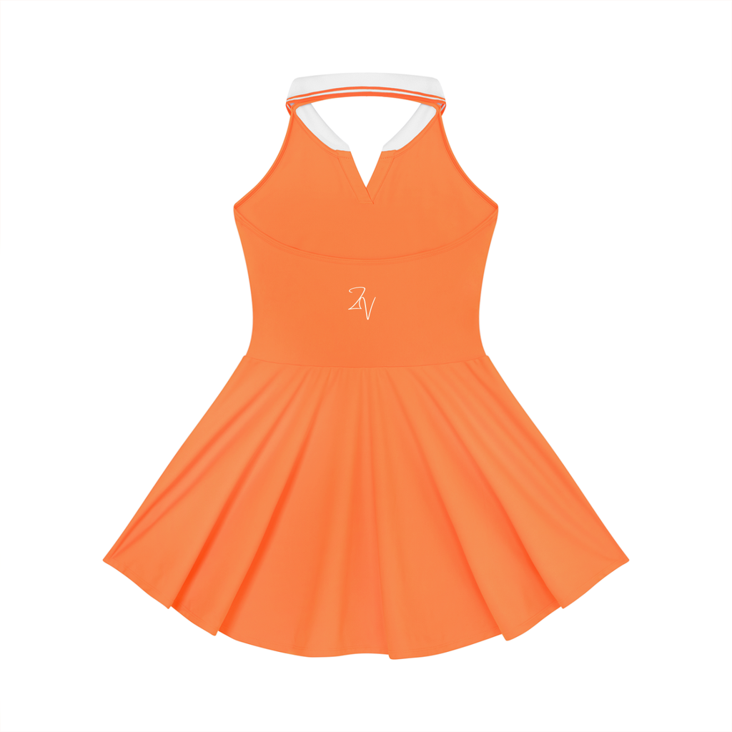 Women's Collared Halter A-Line Athletic Dress | Sleeveless Tennis & Golf Dress
