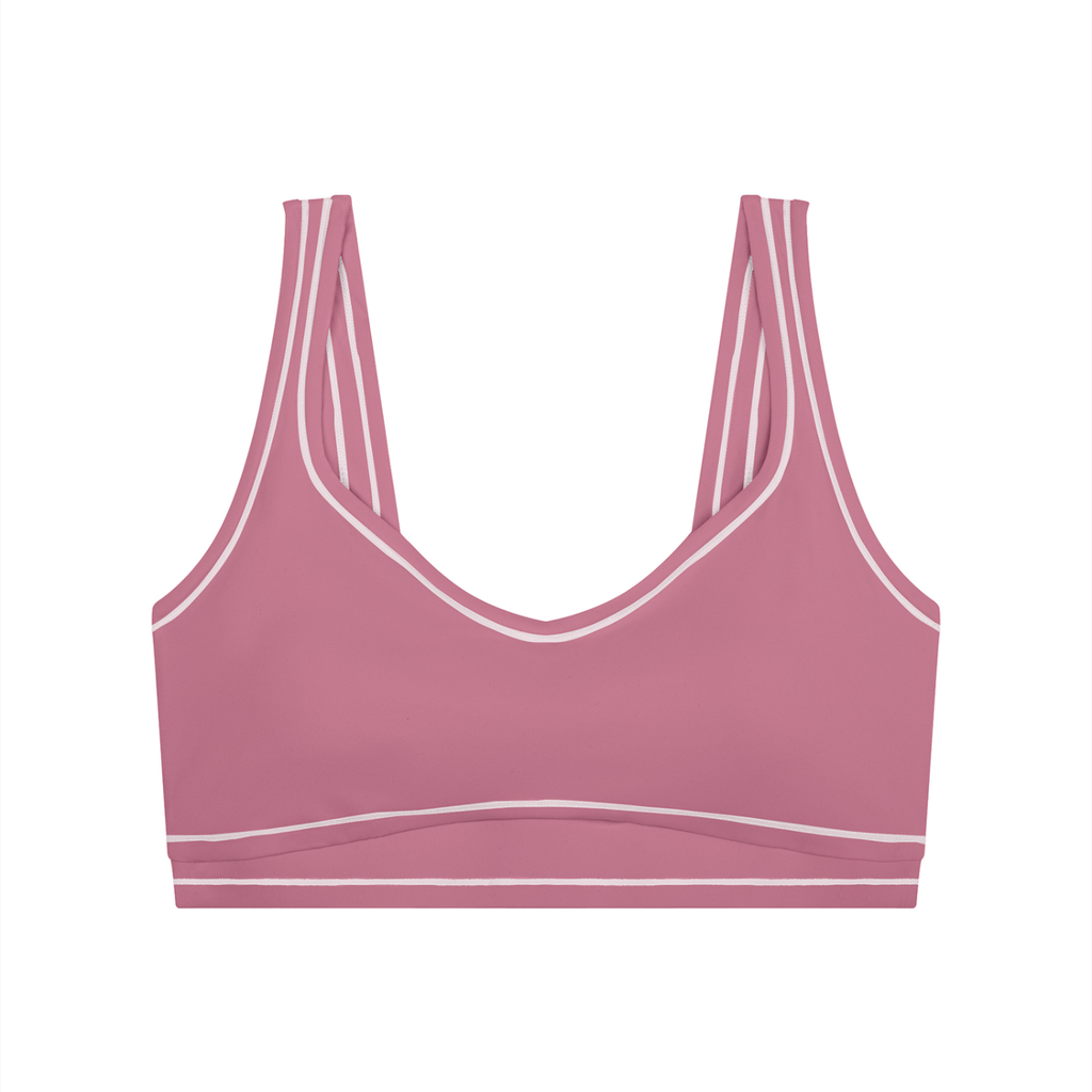 Topstitched Sports Bra with Built-In Padding | Women's Supportive Workout Bra