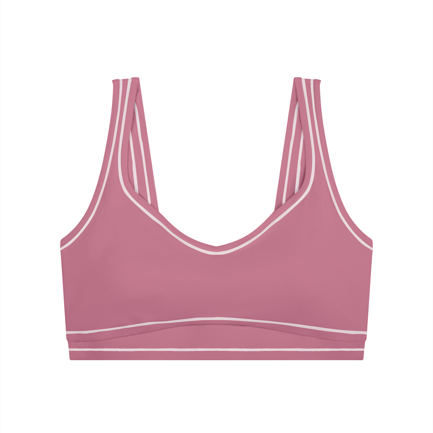 Topstitched Sports Bra with Built-In Padding | Women's Supportive Workout Bra