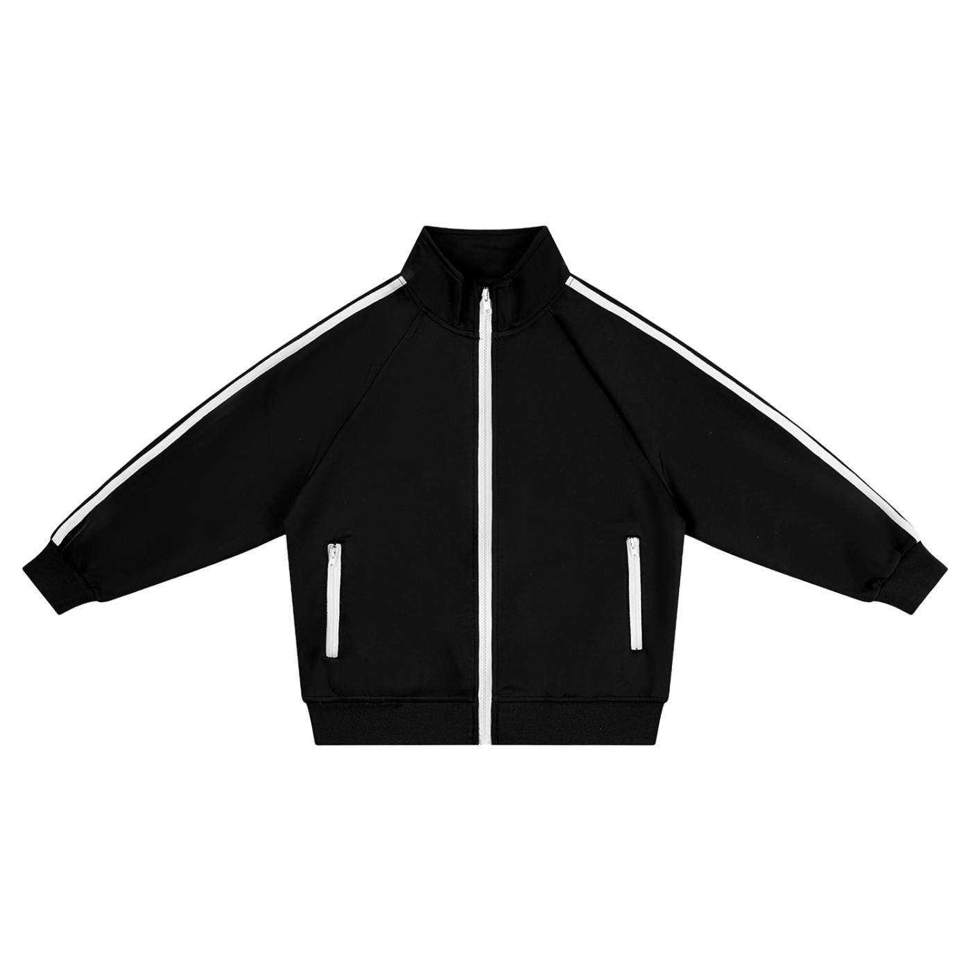 Kids Contrast Tape Track Jacket | Lightweight Zip-Up Athletic Jacket