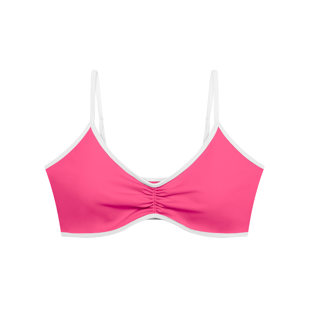 Women's Color Block Ruched V-Neck Sports Bra | Built-In Padded Athletic Workout Bra