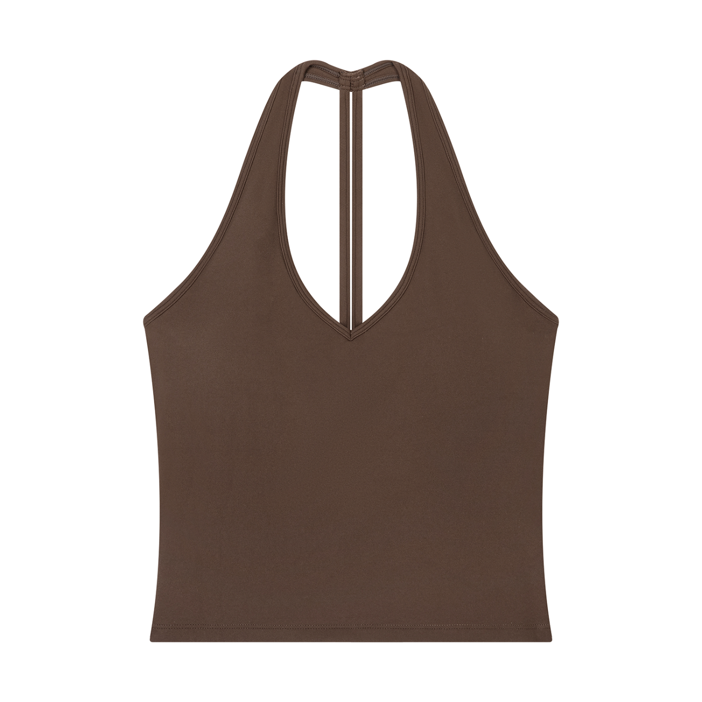 Women's Halter V-Neck Crop Tank Top | Built-In Padded Everyday Tank