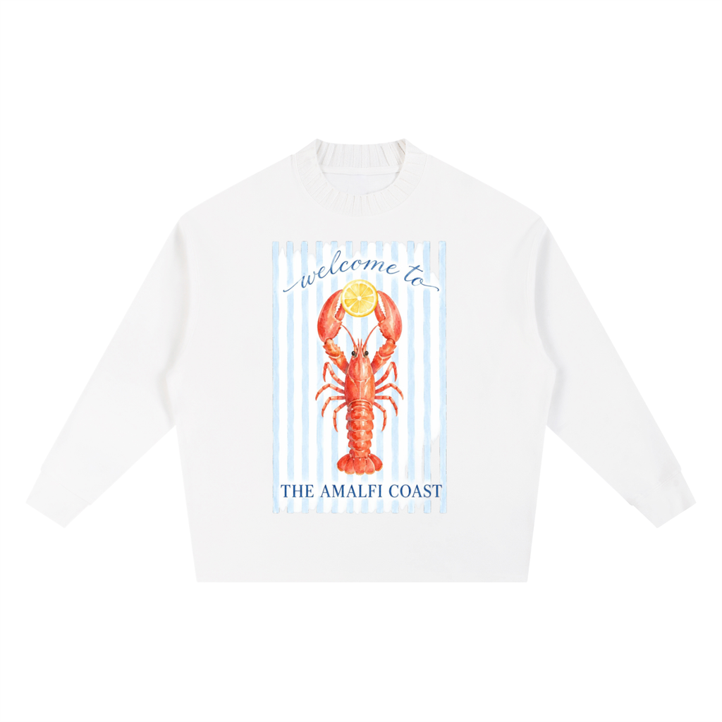 Amalfi Coast Lobster Oversized Sweatshirt – Italian Coastal Graphic Crewneck