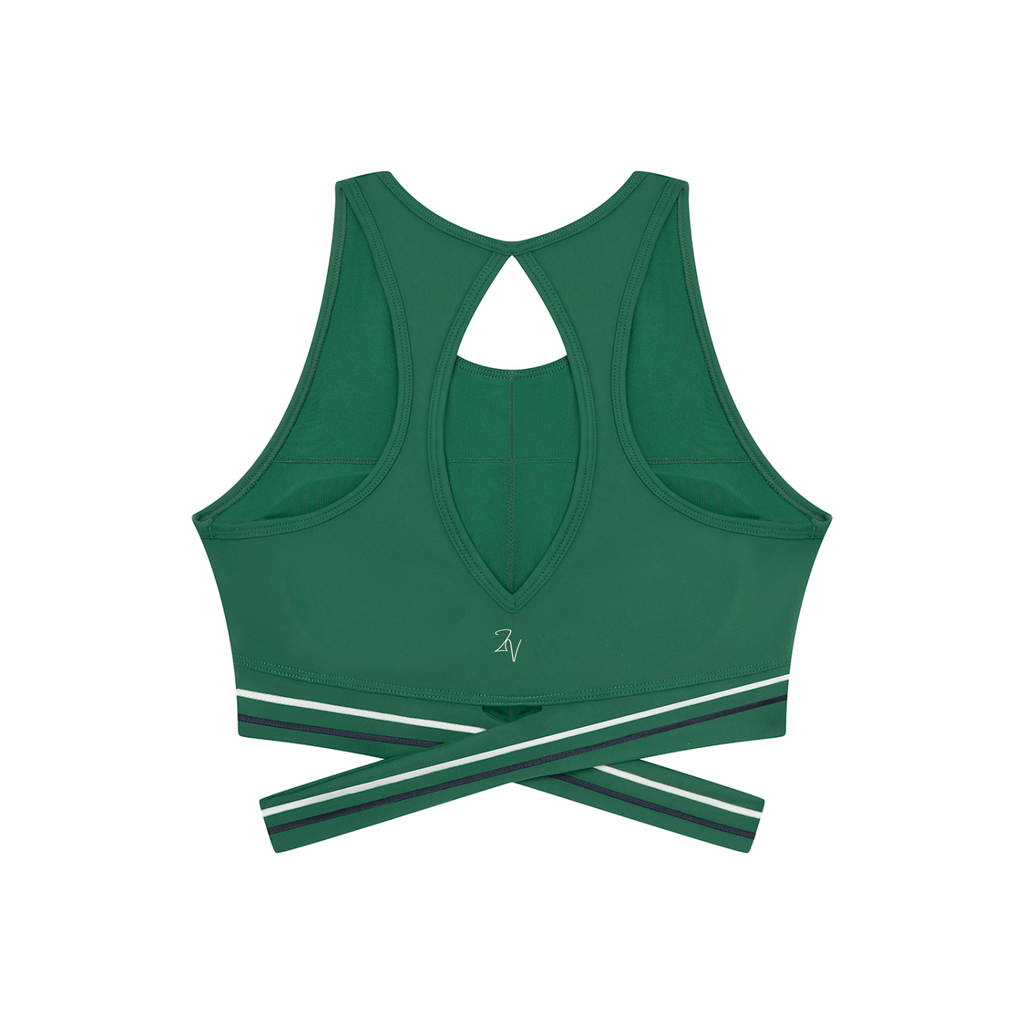 Women's Criss-Cross Band Sports Bra | Built-In Padded Tennis & Workout Bra