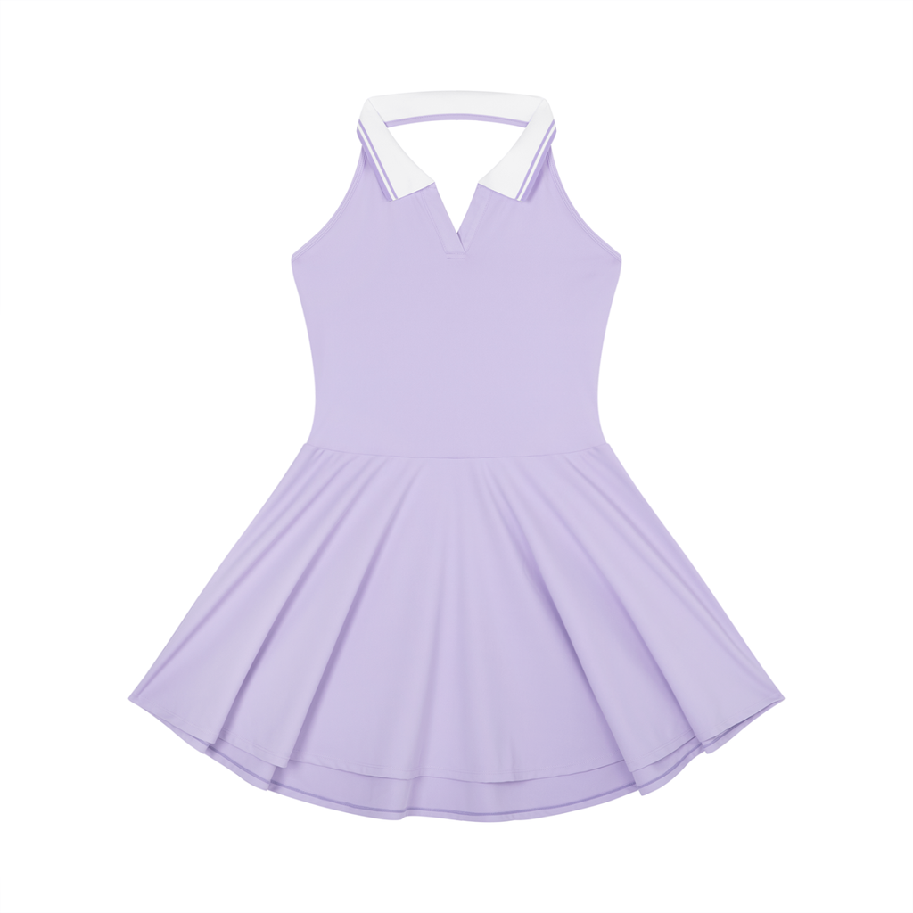 Women's Collared Halter A-Line Athletic Dress | Sleeveless Tennis & Golf Dress