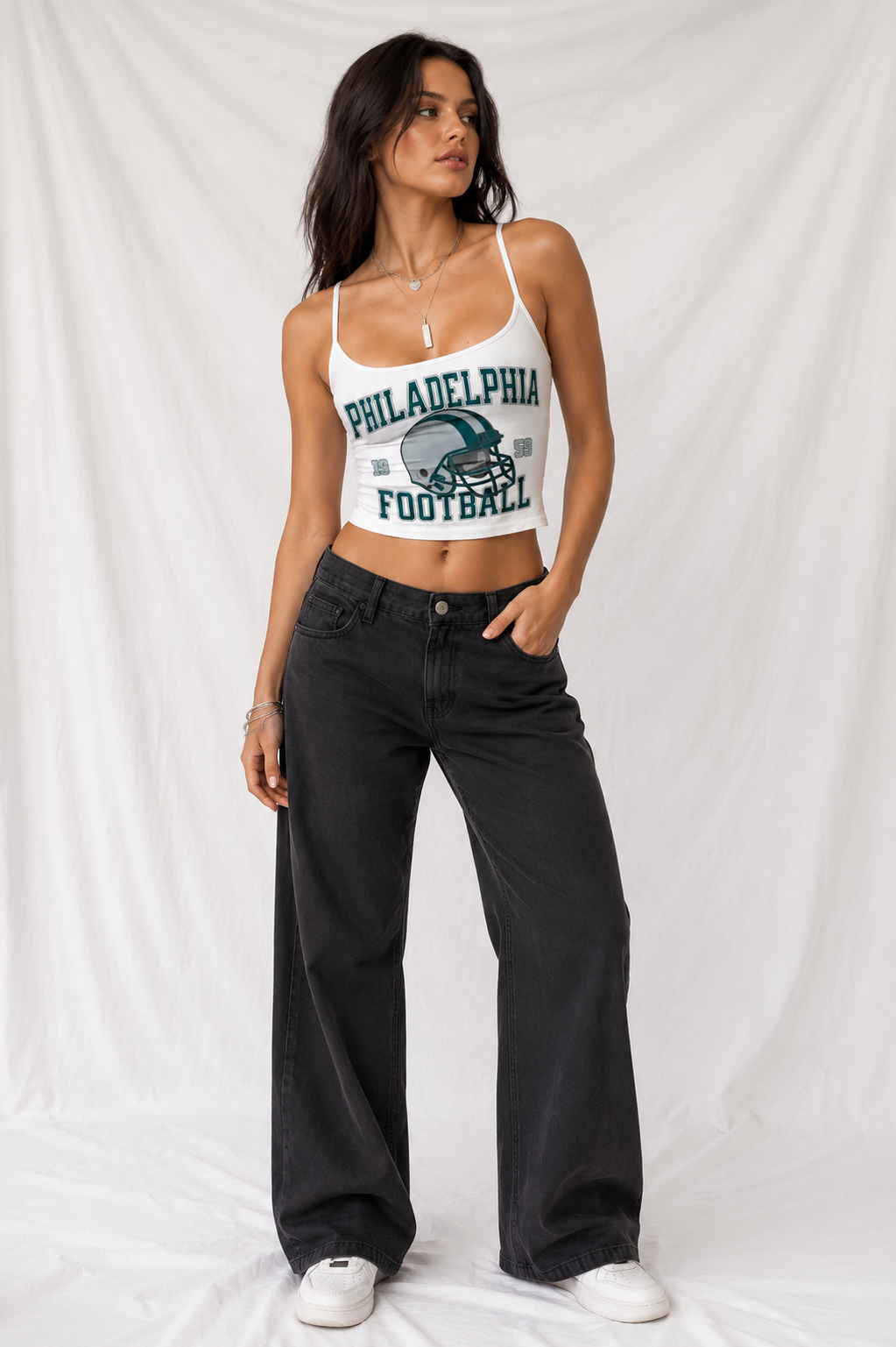 Philadelphia Cropped Tank Top, Football Game Day Crop Top, Women’s Tailgate Tank, Football Season Ou