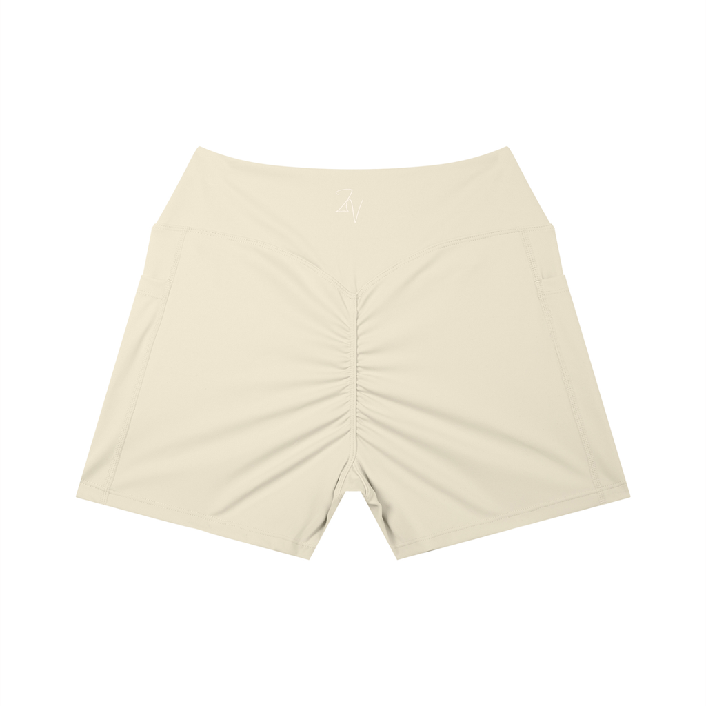 Women's High Rise Pocket Biker Shorts | Athletic Performance Workout Shorts