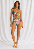 Tropical Print High Waist Bikini Set