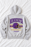 Vintage Minnesota Football Oversized Hoodie | Retro Game Day Graphic Sweatshirt | Purple & Gold Football Pullover