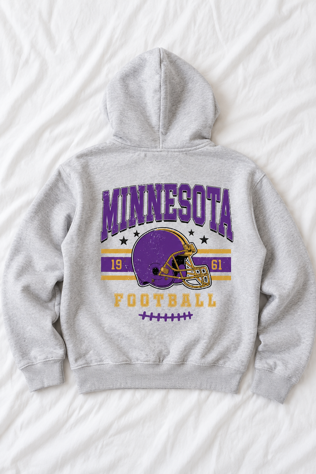 Vintage Minnesota Football Oversized Hoodie | Retro Game Day Graphic Sweatshirt | Purple & Gold Football Pullover