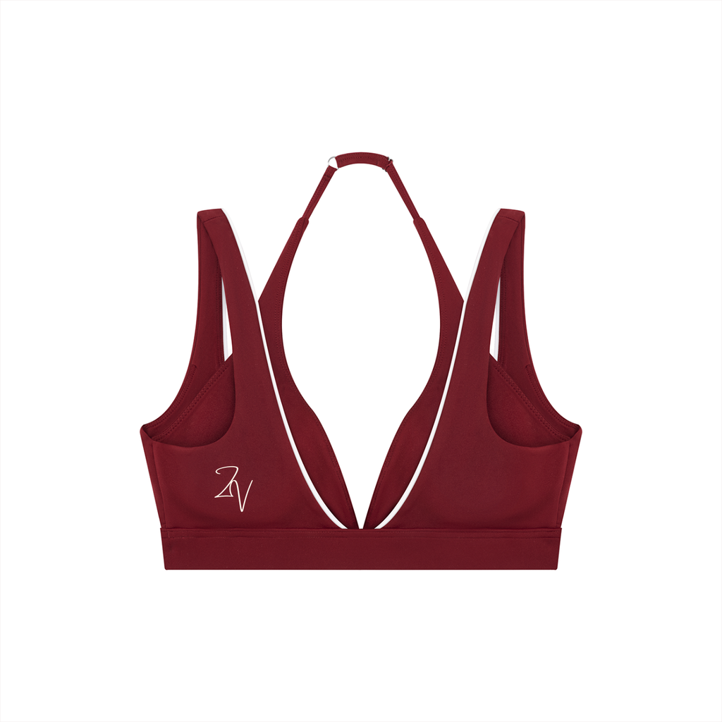 Women's Halter Neck Double Layer Sports Bra | Built-In Padded Athletic Workout Bra