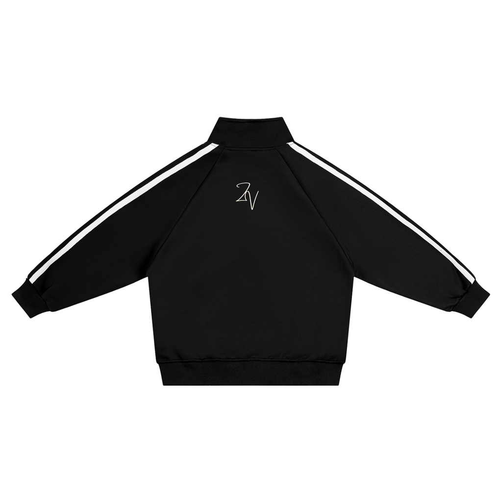 Kids Contrast Tape Track Jacket | Lightweight Zip-Up Athletic Jacket