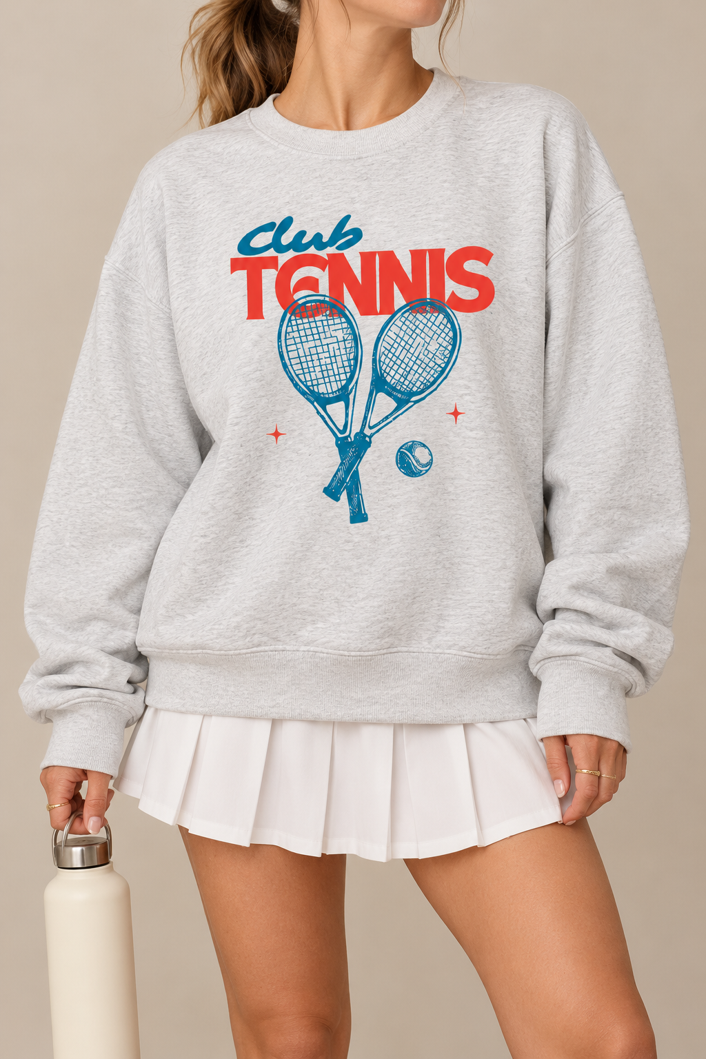 Retro Tennis Club Graphic Sweatshirt – Vintage Sporty Unisex Crewneck
