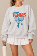 Retro Tennis Club Graphic Sweatshirt – Vintage Sporty Unisex Crewneck