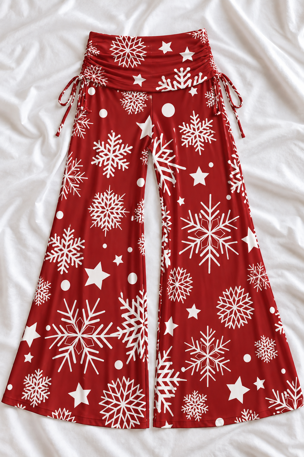 Christmas Holiday Wide Leg Palazzo Pants – Women’s Festive Stretch Pants