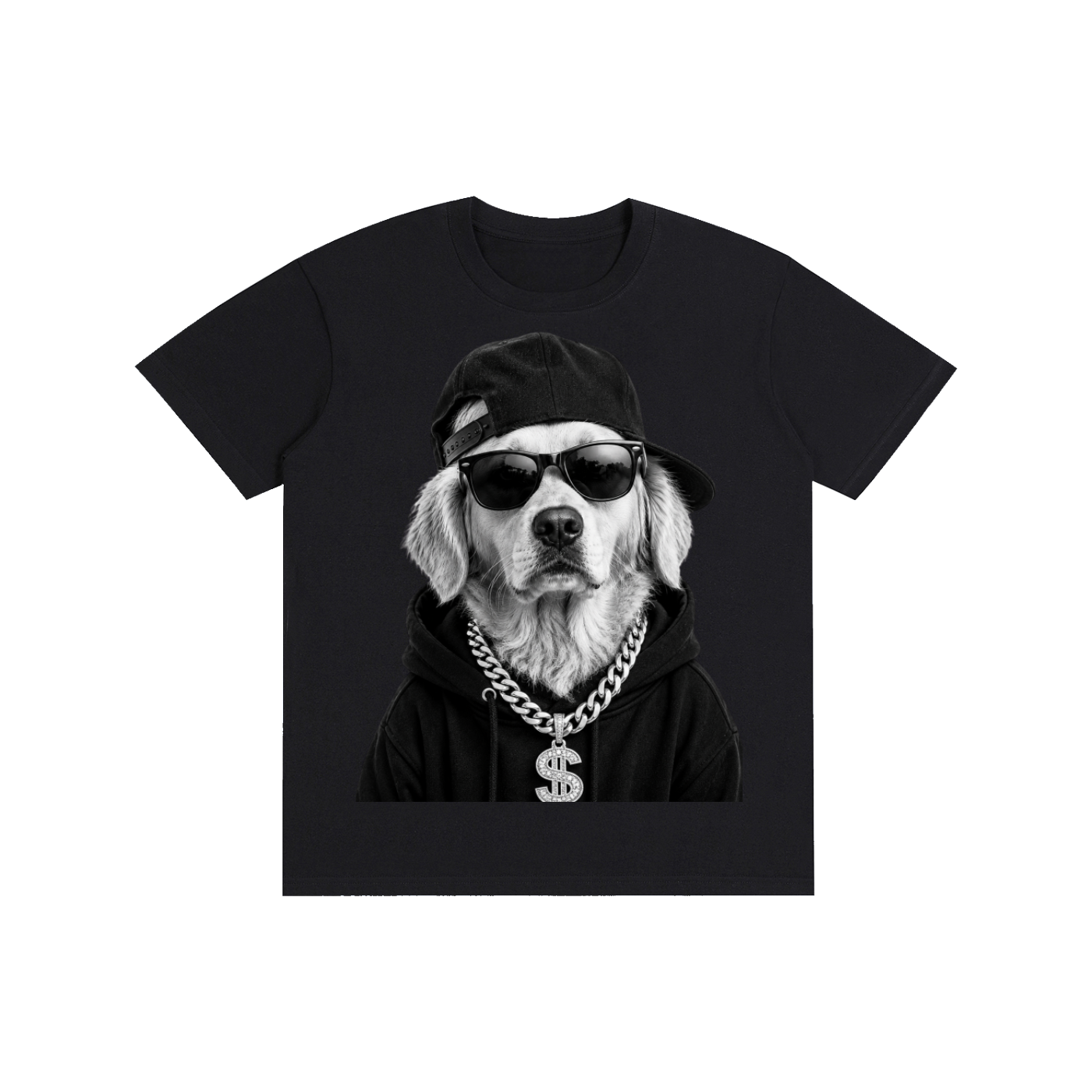 Gangster Golden Retriever Unisex Cotton Tee | Funny Dog Graphic T-Shirt for Adults