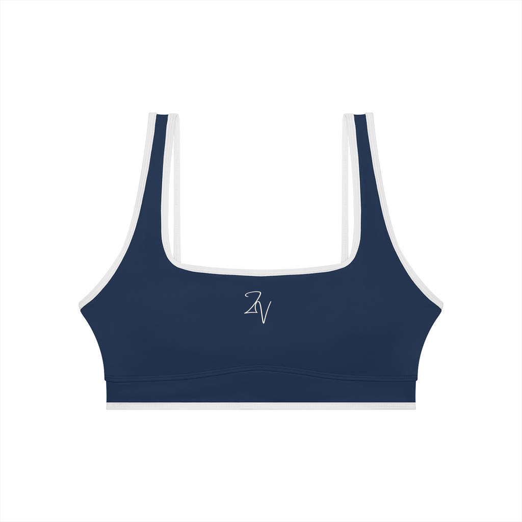 Women's Color Block Sports Bra | Built-In Padded Athletic Workout Bra