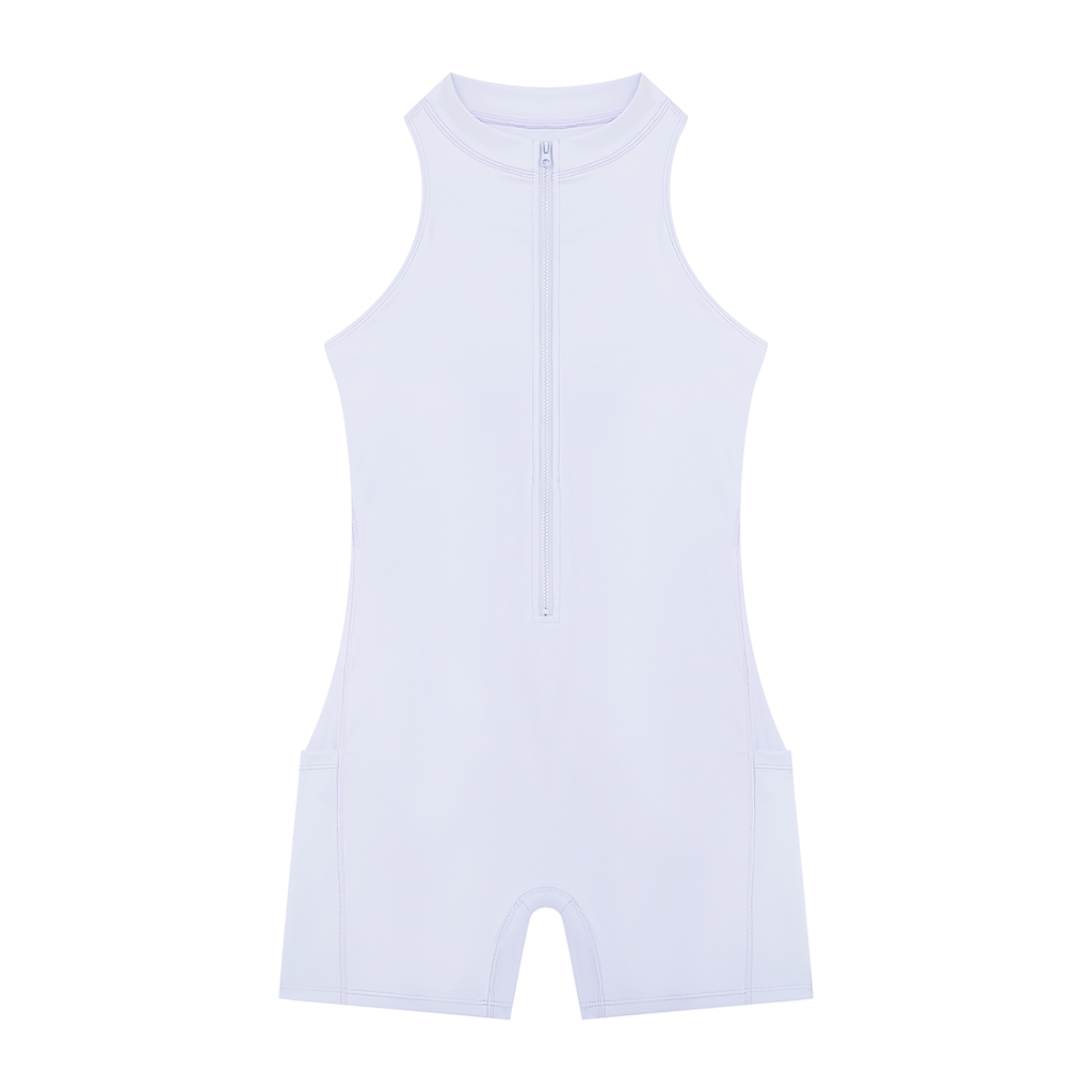 Women's Quarter-Zip Romper | Athletic One-Piece Activewear