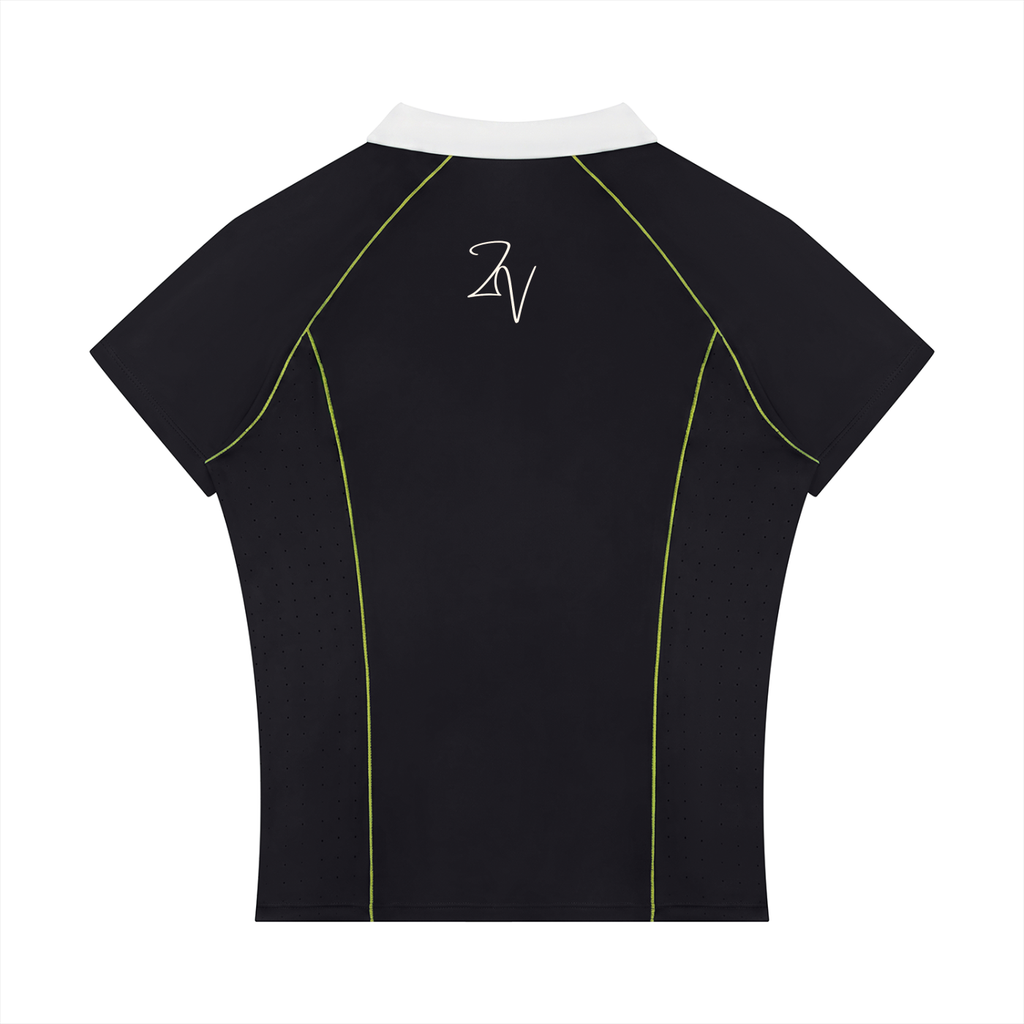 Women's Slim Fit Quarter-Zip Polo Shirt | Athletic Performance Golf Top